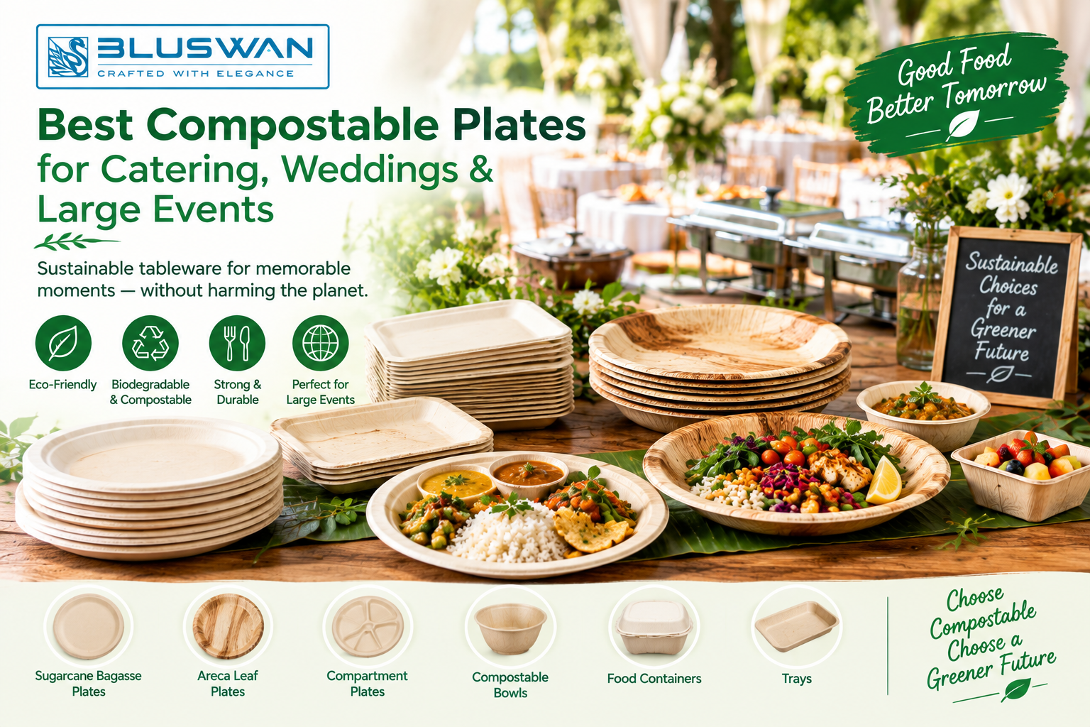 Best Compostable Plates for Catering, Weddings & Large Events