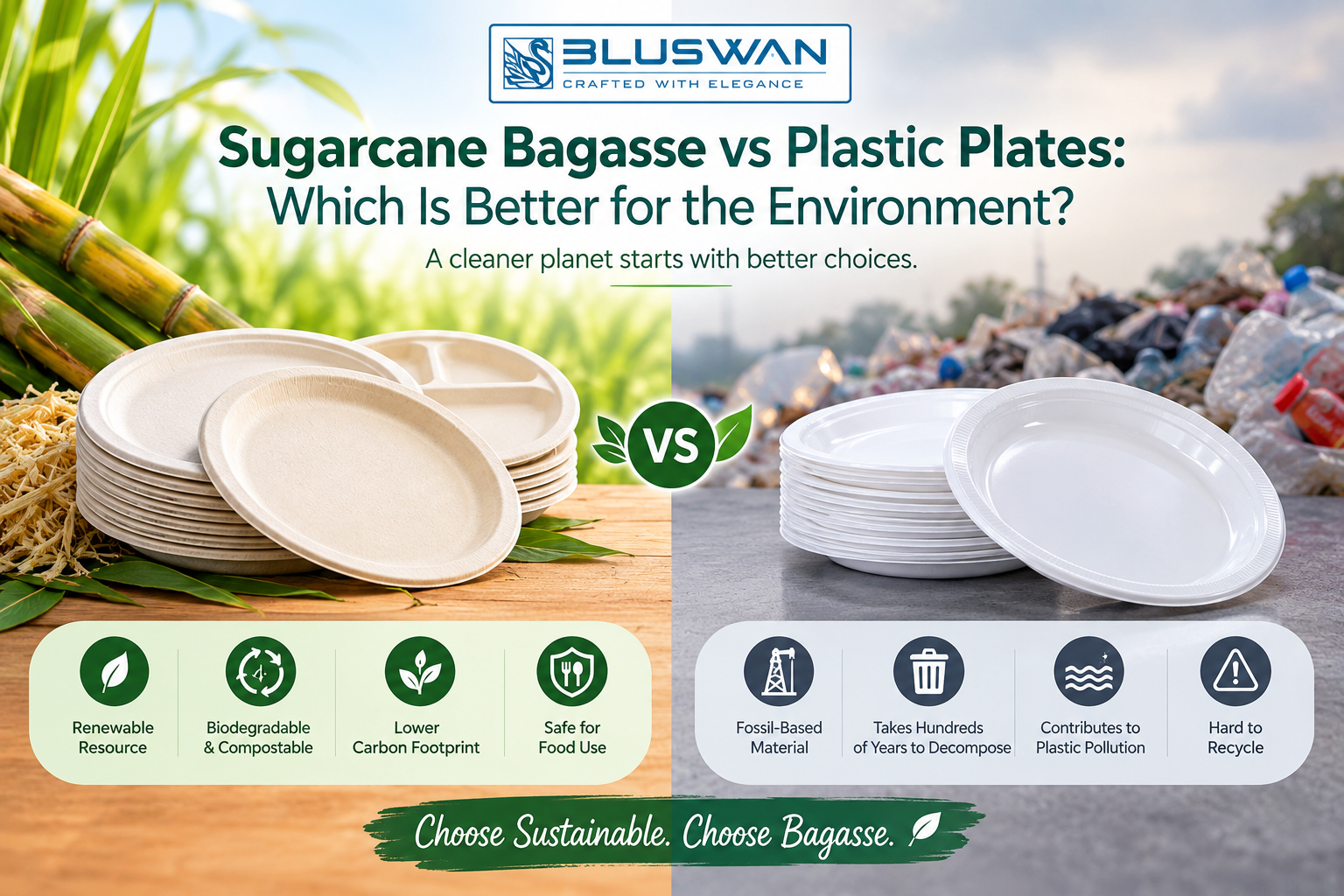 Sugarcane Bagasse vs Plastic Plates: Which Is Better for the Environment?